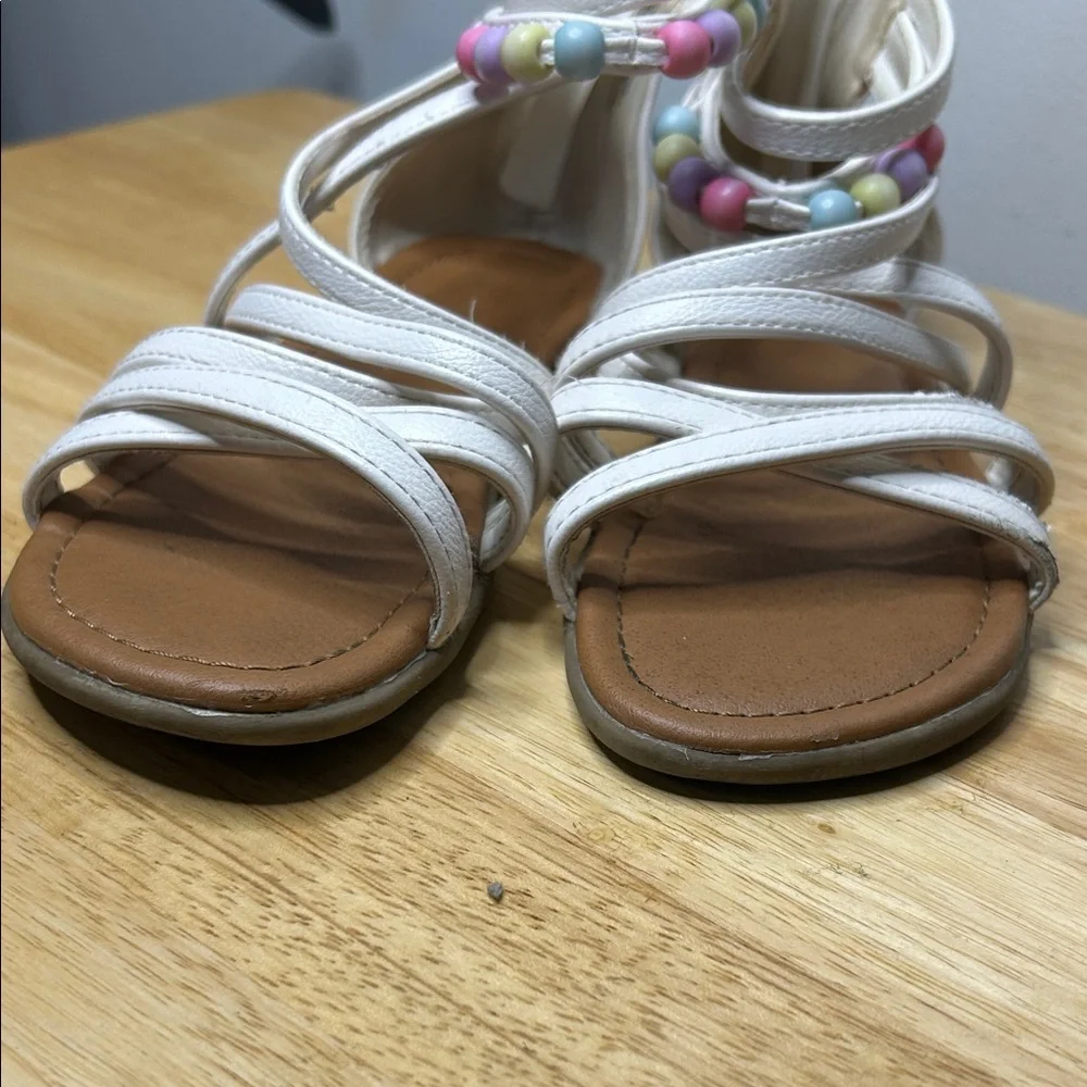 Place White Sandals with Pastel Beads